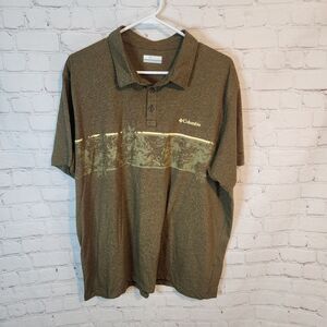 Columbia Men's Green Polo Shirt, Size XL